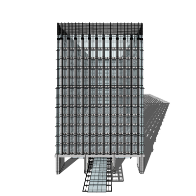 现代办公楼外观免费su模型(1)