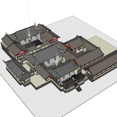 中式院子免费su模型(1)