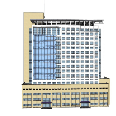 现代医院外观免费su模型(1)