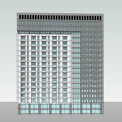 现代高层办公楼免费su模型(1)
