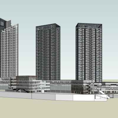 现代高层办公楼免费su模型(1)