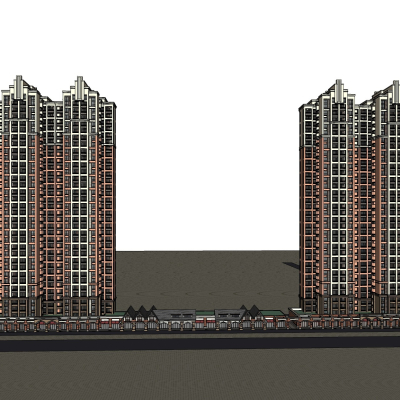 新古典公寓楼免费su模型(1)