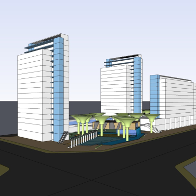 现代办公楼免费su模型(1)