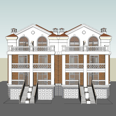欧式住宅外观免费su模型(1)