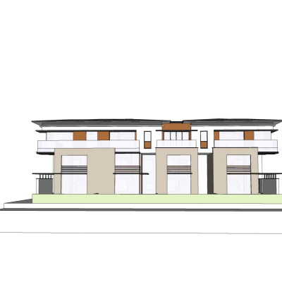 现代住宅外观免费su模型(1)