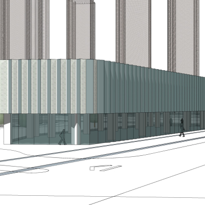 现代沿街商业建筑免费su模型(1)