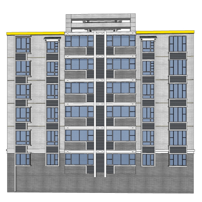 新中式公寓楼免费su模型(1)
