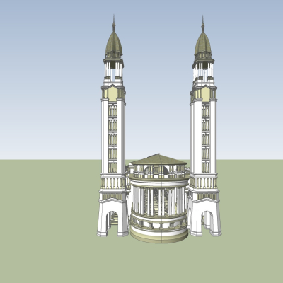 新古典主教座堂免费su模型(1)