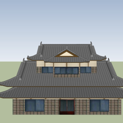 现代住宅外观免费su模型(1)