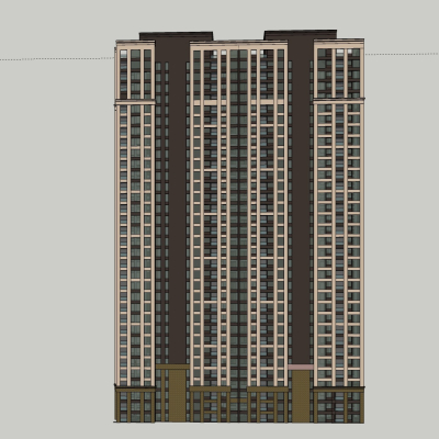 新古典高层公寓楼免费su模型(1)