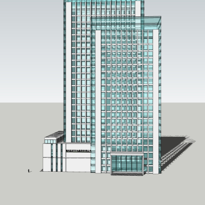 现代办公楼外观免费su模型(1)