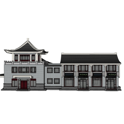 中式古建民房免费su模型(1)