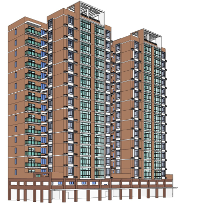 现代公寓楼免费su模型(1)