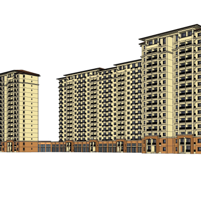 欧式公寓楼免费su模型(1)