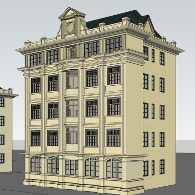 欧式公寓楼免费su模型(1)