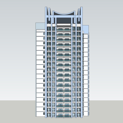 现代公寓楼免费su模型(1)