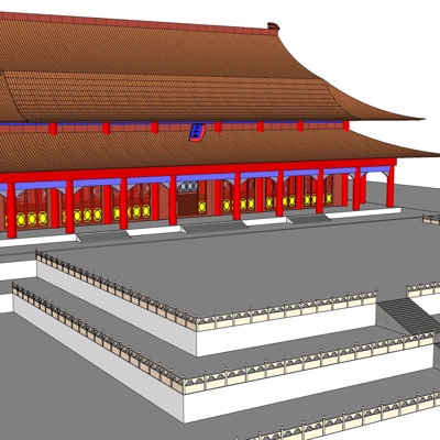 中式宫殿古建免费su模型(1)