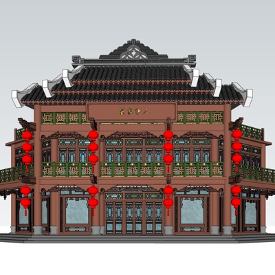 中式古建寺庙免费su模型(1)