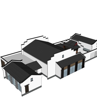 中式古建民房免费su模型(1)