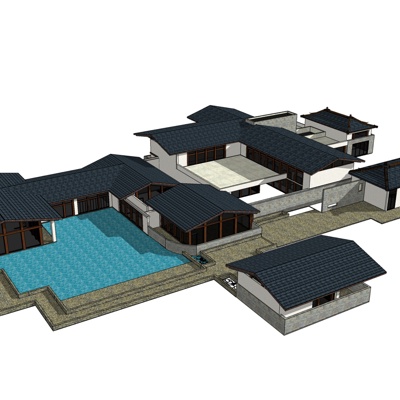 中式古建民房免费su模型(1)