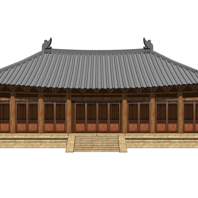 中式古建寺庙免费su模型(1)