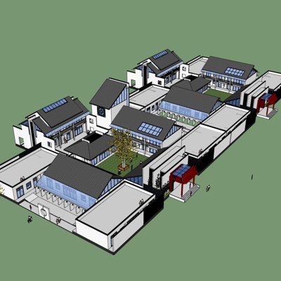 中式古建民房免费su模型(1)