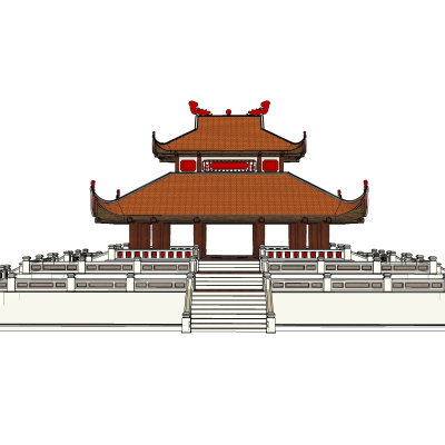中式古建殿宇免费su模型(1)