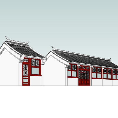 中式古建殿宇免费su模型(1)