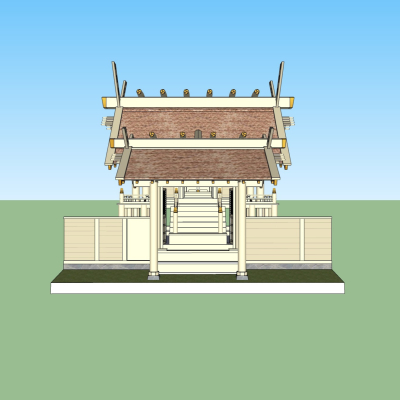 中式古建城楼免费su模型(1)