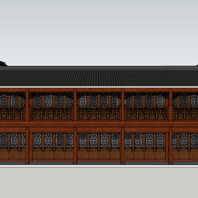 中式古建民房免费su模型(1)