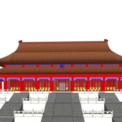 中式古建殿宇免费su模型(1)