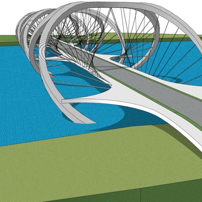 现代跨河大桥免费su模型(1)