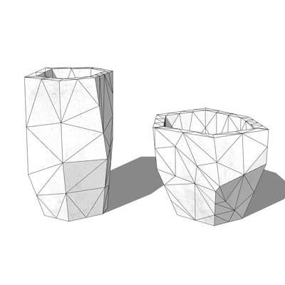 现代花钵免费su模型(1)
