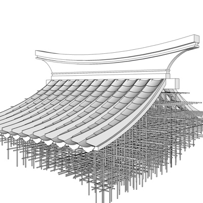 中式琉璃瓦顶免费su模型