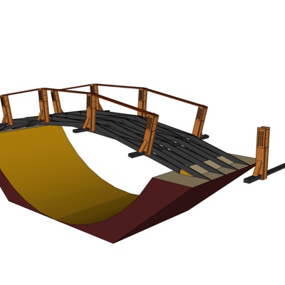 现代拱桥免费su模型