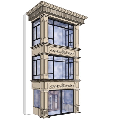 欧式古典阳台飘窗免费su模型(1)