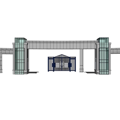 现代小区大门免费su模型(1)