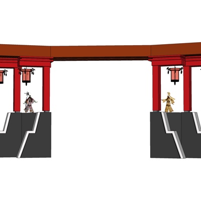 中式牌坊免费su模型(1)