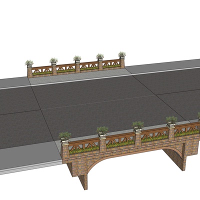 现代跨河大桥免费su模型(1)