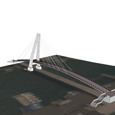 现代跨河大桥免费su模型(1)
