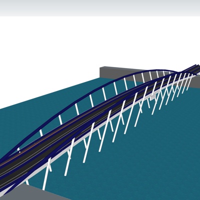 现代跨河大桥免费su模型(1)