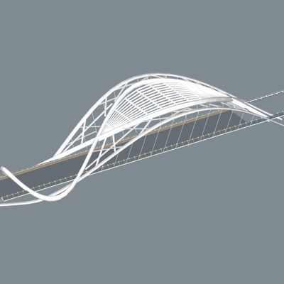 现代跨河大桥免费su模型(1)