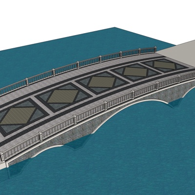 现代桥梁免费su模型(1)