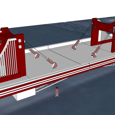 现代跨河大桥免费su模型(1)