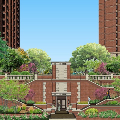 新古典小区侧门免费su模型(1)