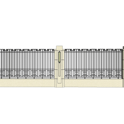 新中式围墙免费su模型(1)