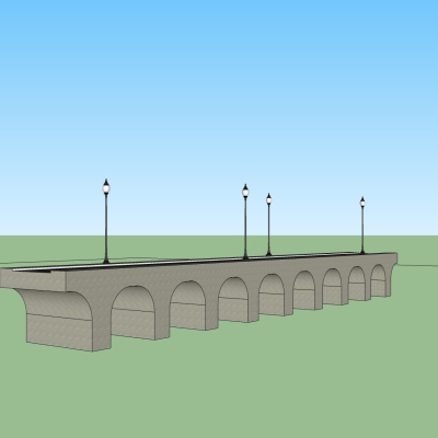 现代桥梁免费su模型(1)