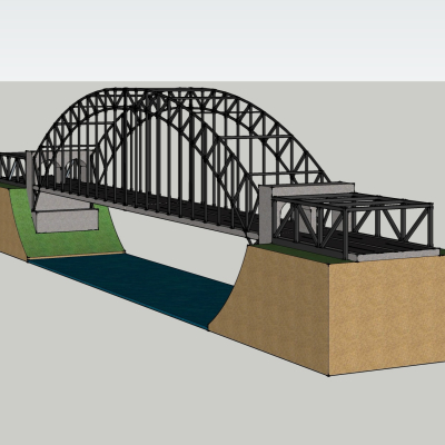 现代桥梁免费su模型(1)