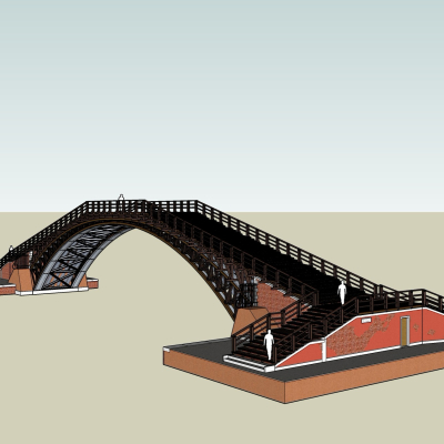 现代桥梁免费su模型(1)