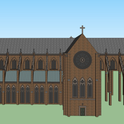 欧式主教座堂免费su模型(1)